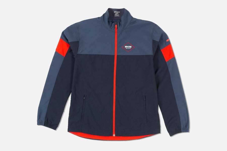 Mens Brooks MCM20 Event Outerwear Navy/Red | 749503-HPY